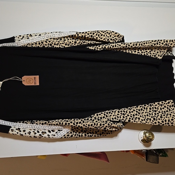 Grace And Emma Chic Black and White Long Sleeve Dress (2b) - Picture 2 of 4